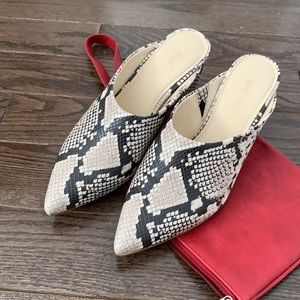 Snakeskin Mules